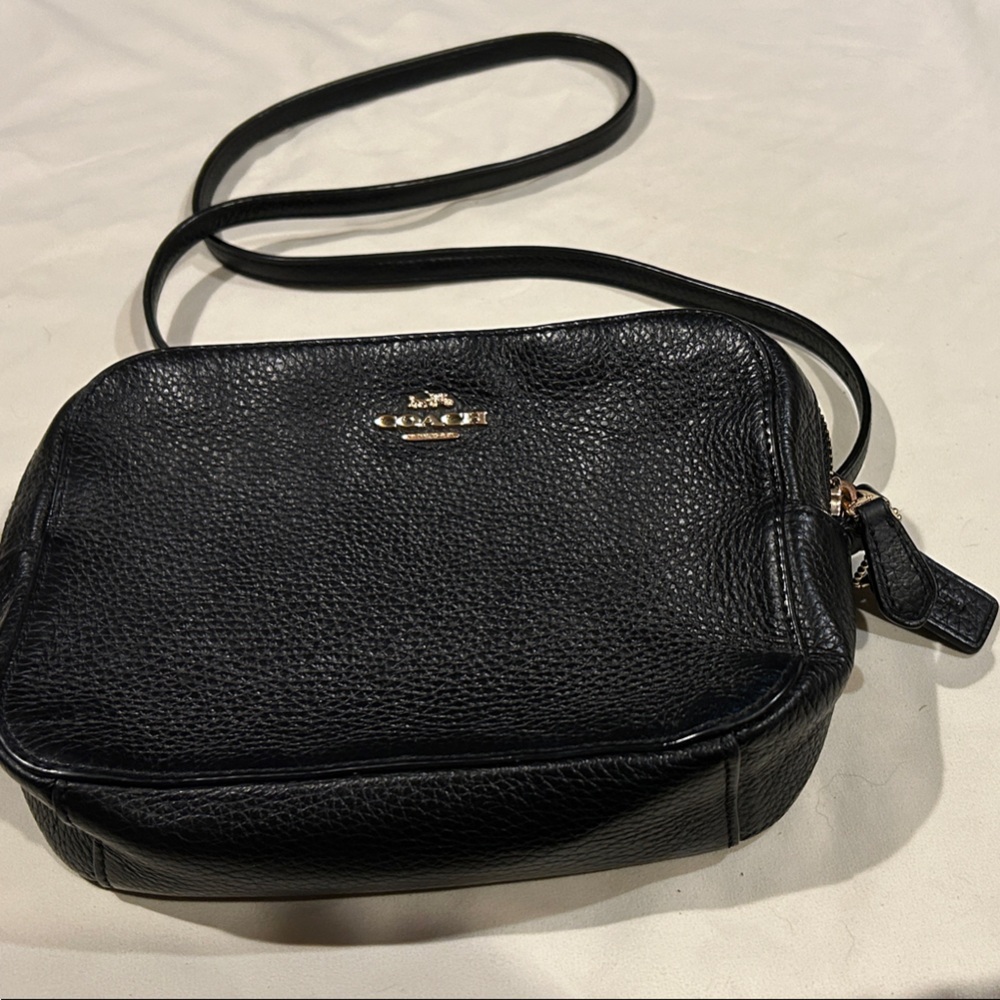 Coach Black Pebbled Leather Crossbody Bag